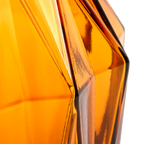 Ochre Folds Glass Vase, 31cm