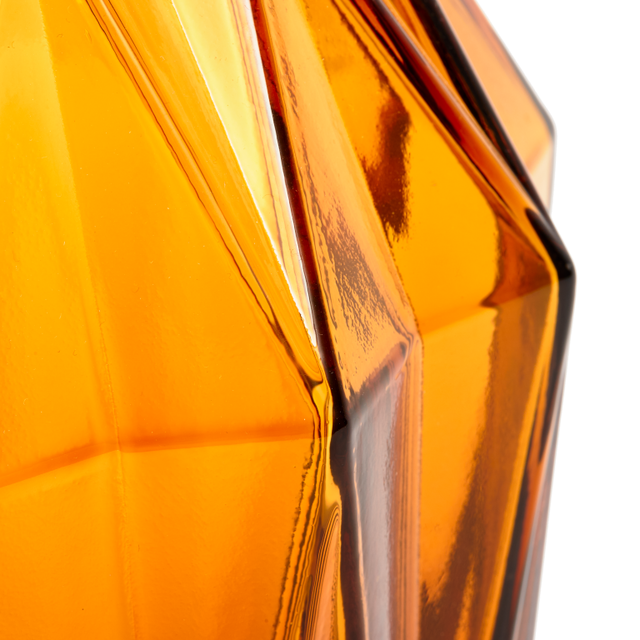 Ochre Folds Glass Vase, 31cm