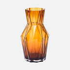 Ochre Folds Glass Vase, 31cm