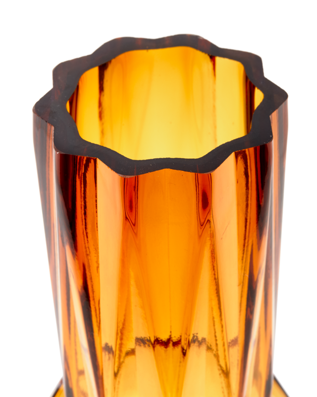Glass Folds Vase Large - Ochre