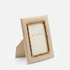 Bice Picture Frame Medium, Ivory/ Chrome