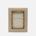 Bice Picture Frame Small, Ivory/ Chrome