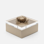 Fleur Dahlia Diamonds Square Box, Ivory, 17x17cm