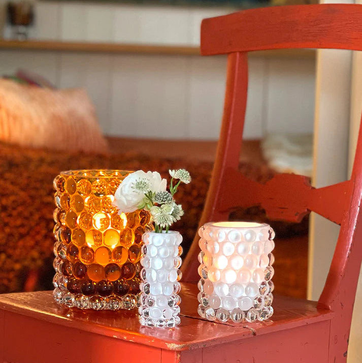 Boule Hurricane Lamp, Large, Amber