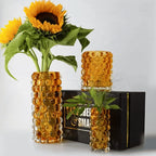 Boule Hurricane Vase, Amber