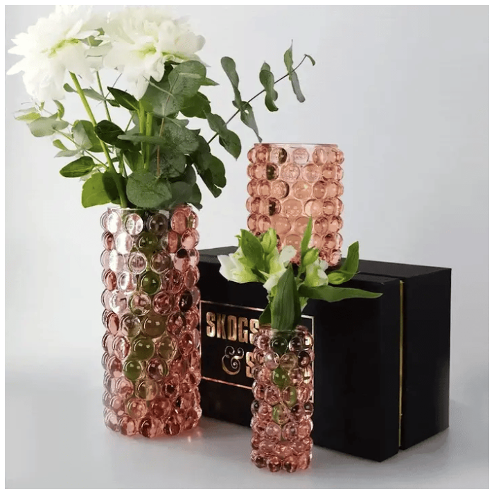 Boule Hurricane Vase, Rose