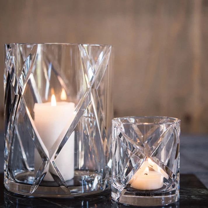 Classic Crystal Hurricane Lamp, Medium