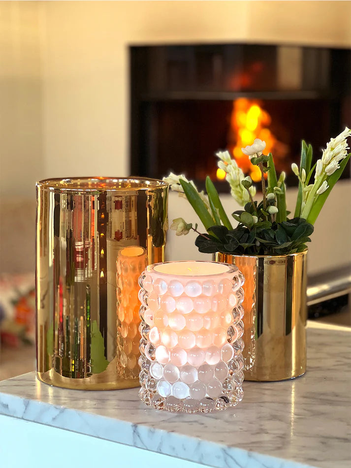 Gold Hurricane Lamp, Medium