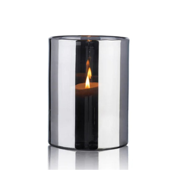 Silver Hurricane Lamp, Medium