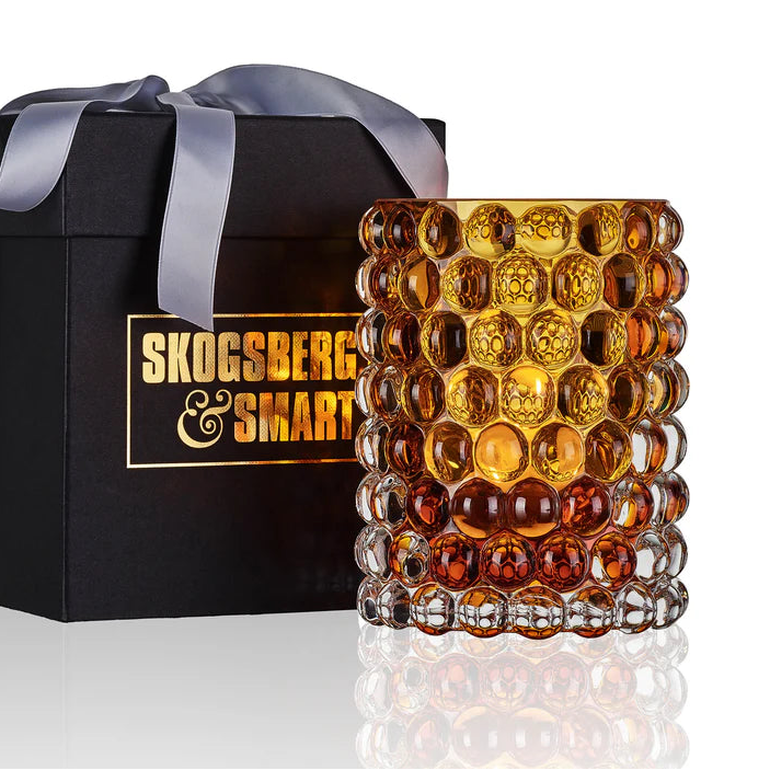Skogsberg & Smart Boule Hurricane Lamp, Large, Amber, front view 3