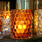 Skogsberg & Smart Boule Hurricane Lamp, Large, Amber, styled in a room setting 2