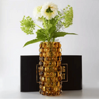 Skogsberg & Smart Boule Hurricane Vase, Amber, front view