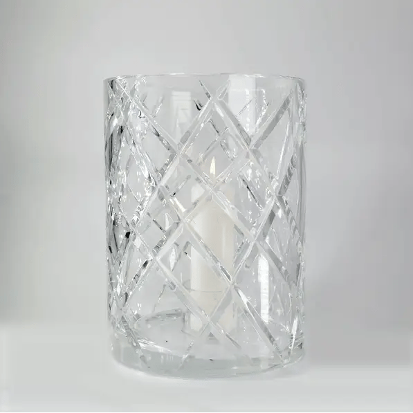 Skogsberg & Smart Classic Crystal Hurricane Lamp, Large, side view
