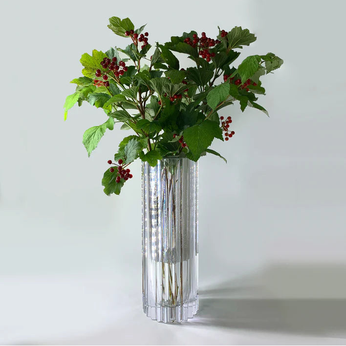 Skogsberg & Smart Strict Crystal Hurricane Vase, front view 2