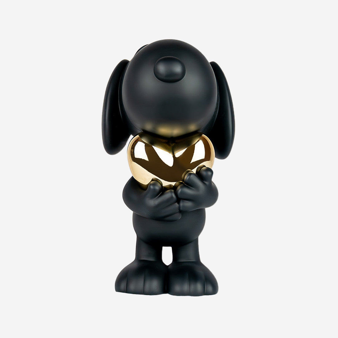Snoopy Heart Small Figurine - Black/Gold