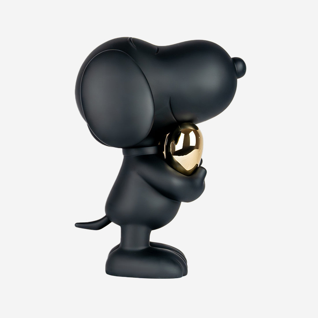 Snoopy Heart Small Figurine - Black/Gold