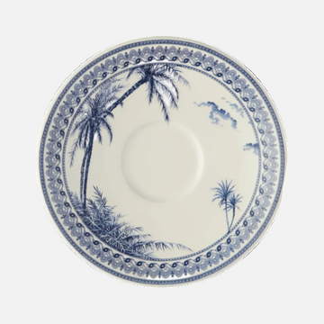 طقم من كوبين شاي وصحنين - أزرق غير متطابق