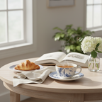 طقم من كوبين شاي وصحنين - أزرق غير متطابق