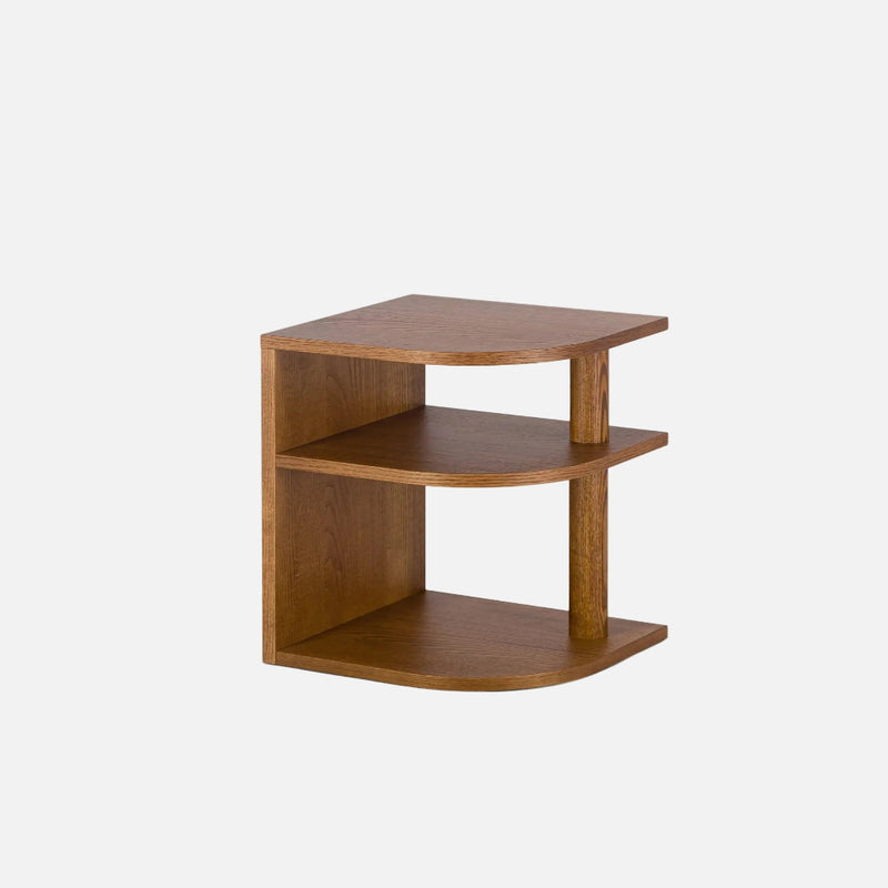 Carlotta Sidetable, Ash Wood with Iroko Finish, 50cm