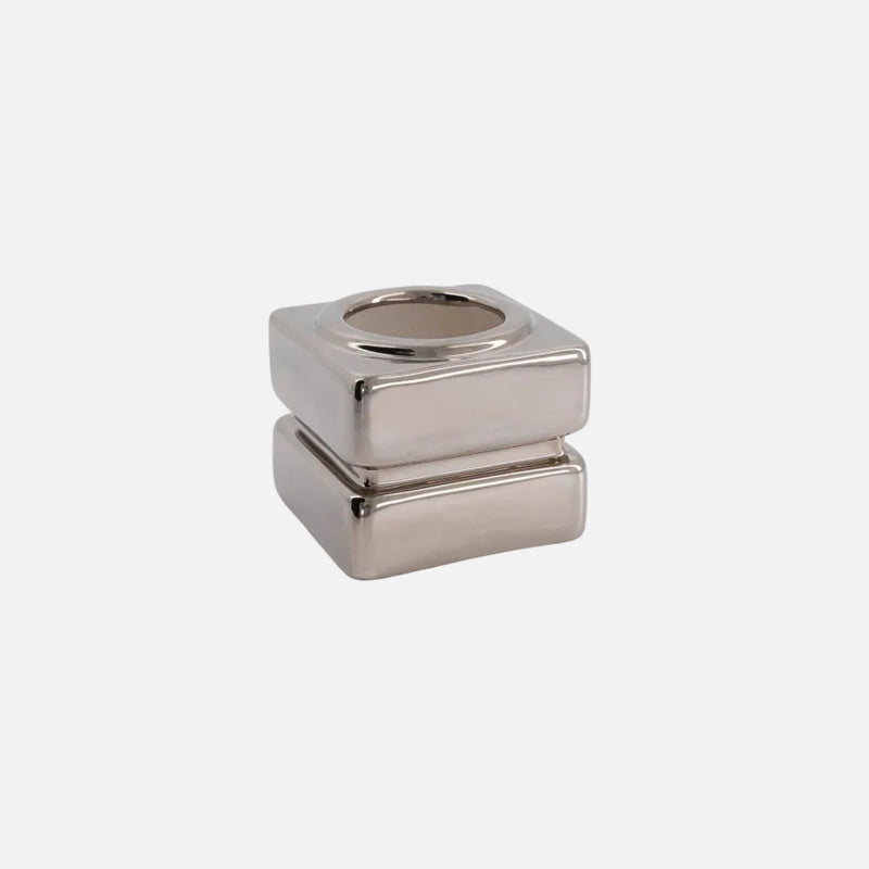 Donna Platinum Ceramic Pot, 12x12cm