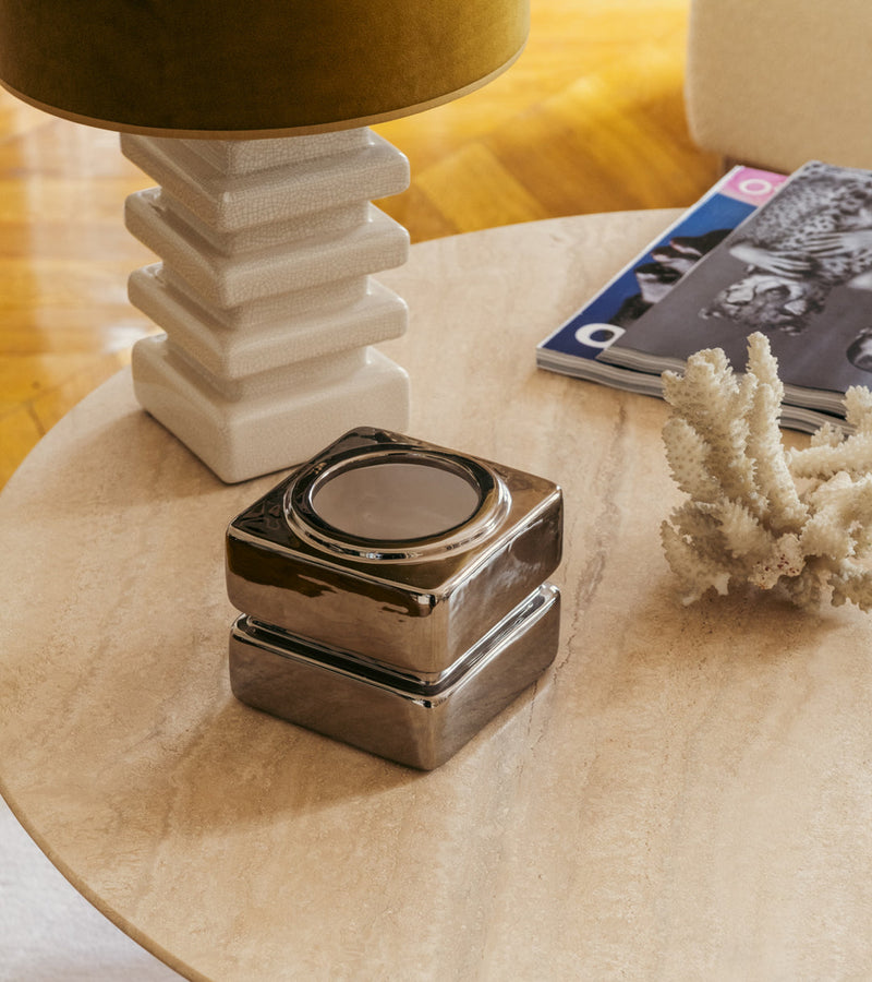 Donna Platinum Ceramic Pot, 12x12cm