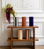 The Socialite Family Duetto Solo vase in beige ceramic, 27cm, styled in a room setting 2