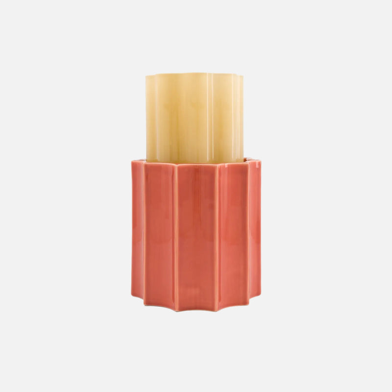 Duetto Vase, Yellow & Terracotta, 28cm