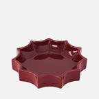 The Socialite Family Tasca décor tray in burgundy glazed ceramic, 22cm, front view 2