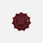 The Socialite Family Tasca décor tray in burgundy glazed ceramic, 22cm, front view