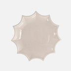 The Socialite Family Tasca décor tray in white crackle-glazed ceramic, 34cm, front view