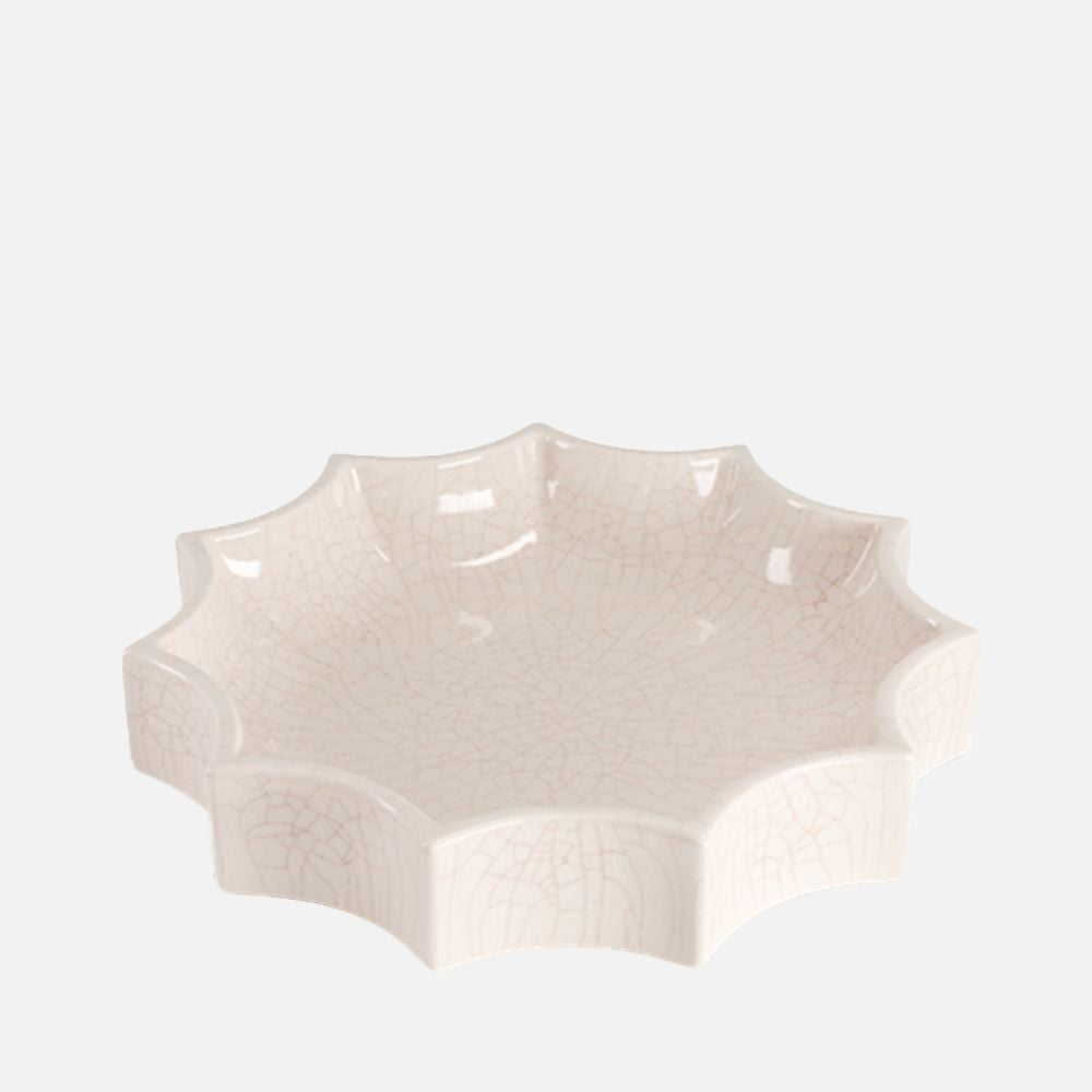Tasca Décor Tray, White Crackle, 22cm