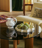 The Socialite Family Tasca décor tray in white crackle-glazed ceramic, 34cm, styled in a room setting