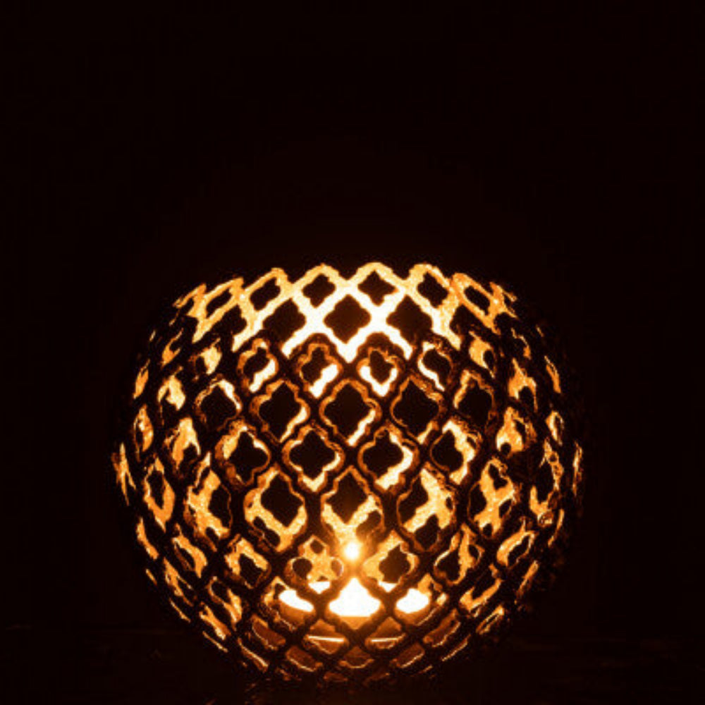 Gold Aluminium Candle Holder – Large Decorative Accent