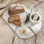 White Marble Serving Platter – Small Rectangular Stone Tray (45x30cm)