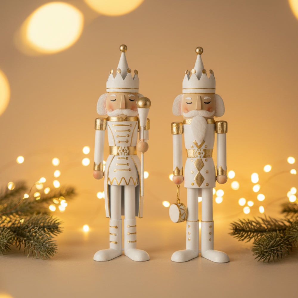 Small Metal Nutcracker Set- Iron Figurines (Assortment of 2)