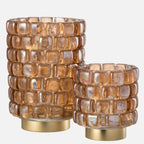 Hurricane Square Mosaic Glass Candle Holder – Large