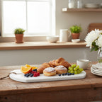 White Marble Serving Platter – Small Rectangular Stone Tray (45x30cm)