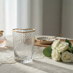 Heart Drinking Glass – Gold & Transparent