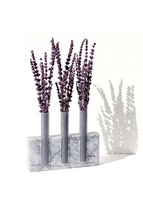 Lilac Marble Base with Glass Tubes