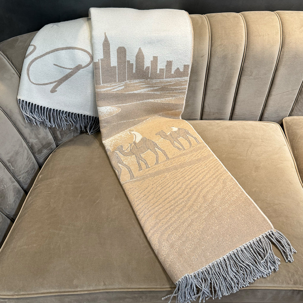 Dubai Dessert Cashmere Wool Throw, 140x180cm