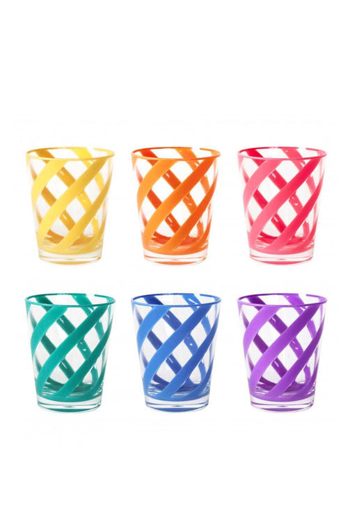 Spiral Acrylic Tumblers, Happy Colours, Set of 6
