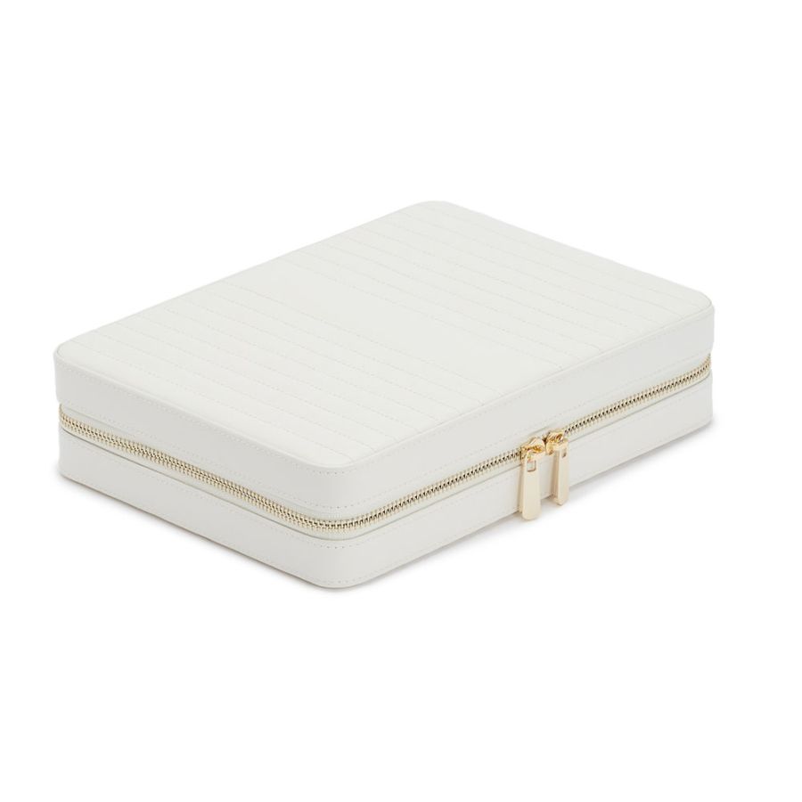 Maria Large Zip Case, White, 26x20cm