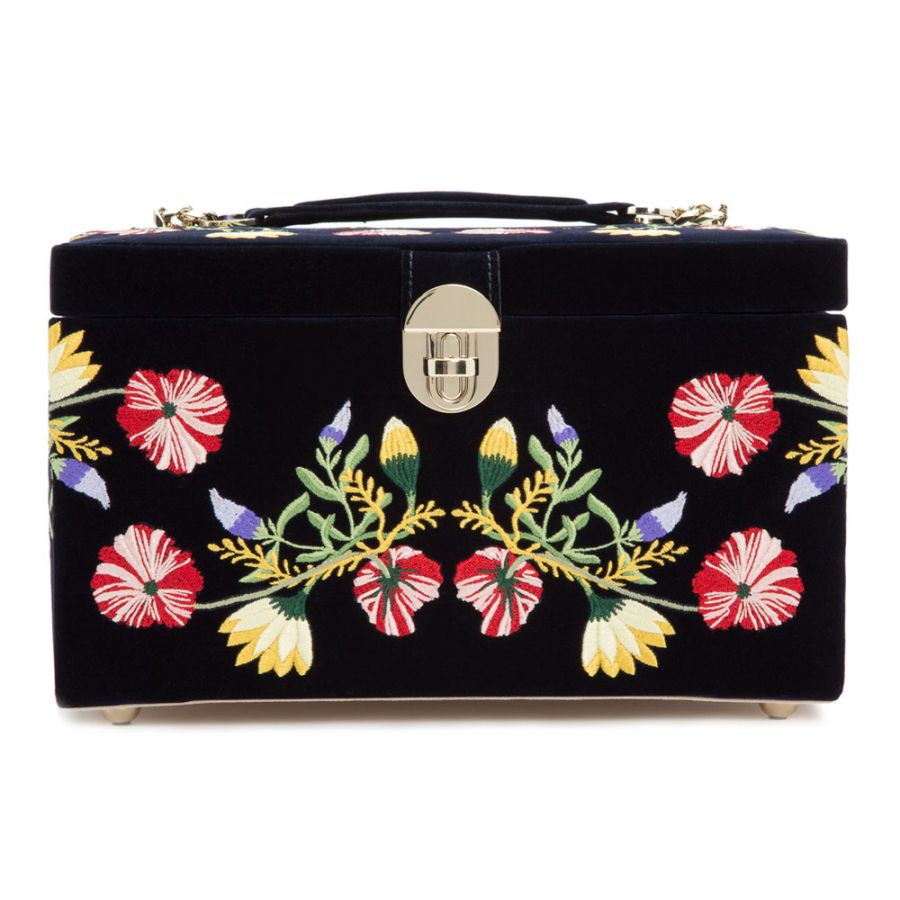 Zoe Medium Jewellery Box, Indigo, 28.9x23cm