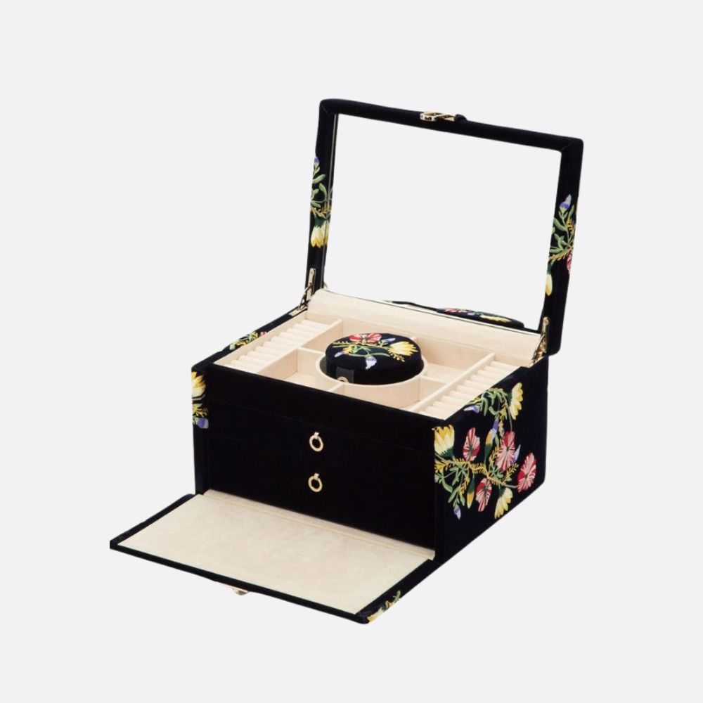 Zoe Medium Jewellery Box, Indigo, 28.9x23cm