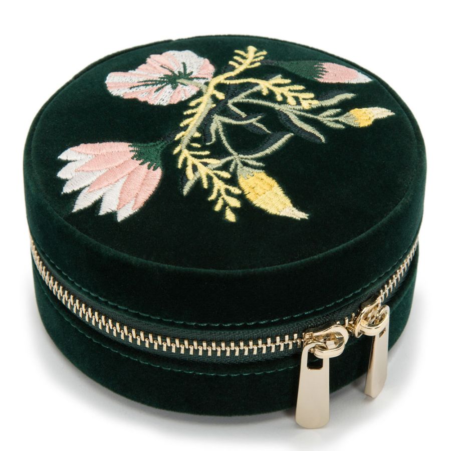 Zoe Velvet Green Travel Jewelery Case, 12cm