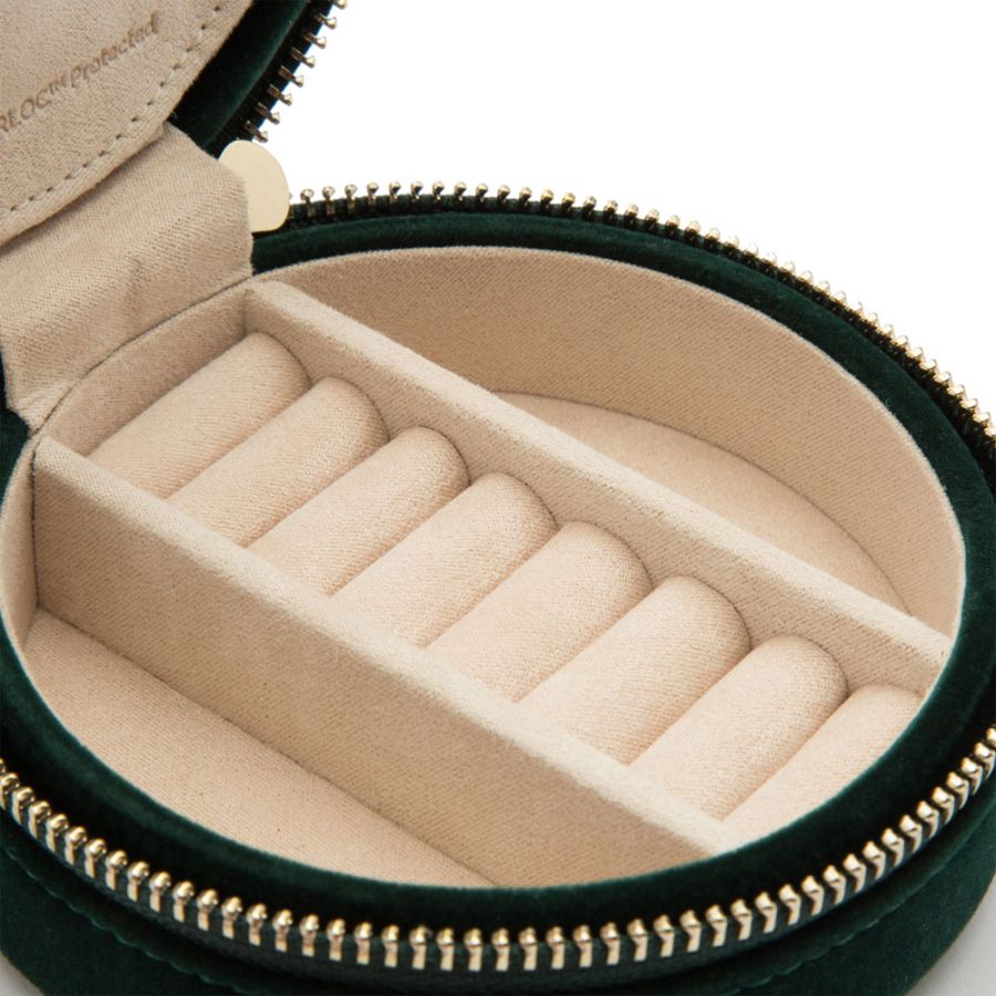 Zoe Velvet Green Travel Jewelery Case, 12cm