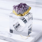 Zoya Stones Amethyst napkin rings, set of 4, lifestyle view