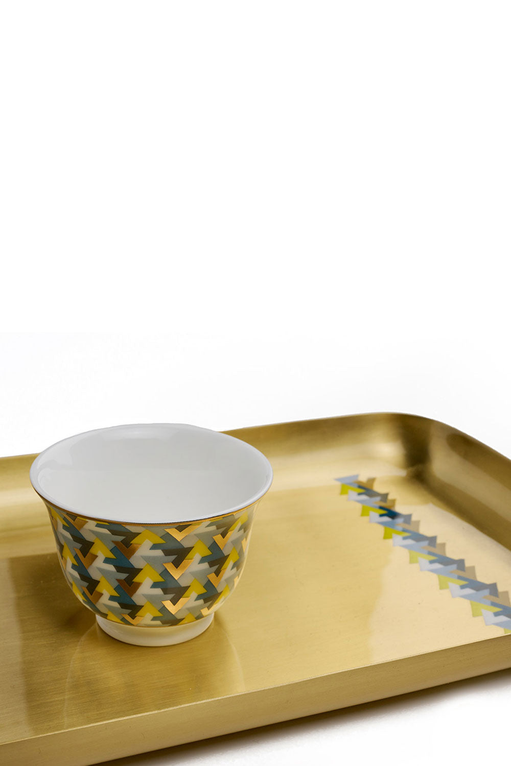 Bold & Beautiful Set: 6 Gahwa Cups, Sugar Pot & Spoon and Tray