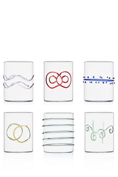 Deco Arlecchino Glasses, Set of 6, 300ml