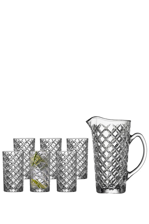 Diamond Jug & 6 highball Glass Set - Maison7